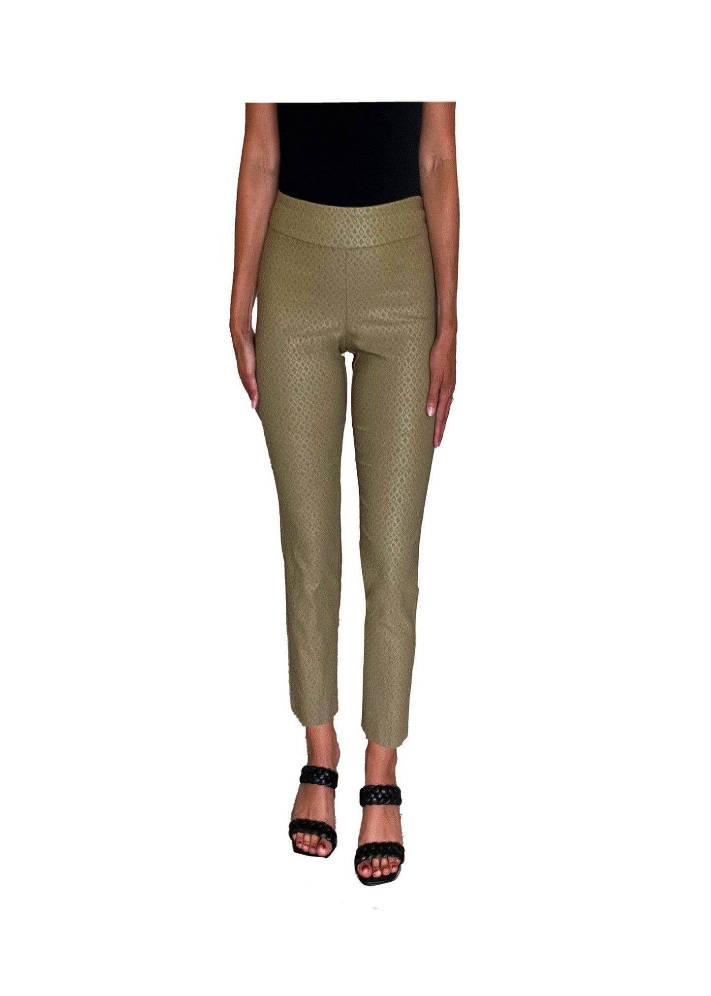 Krazy Larry P507 Pull on Pant - Taupe Foil