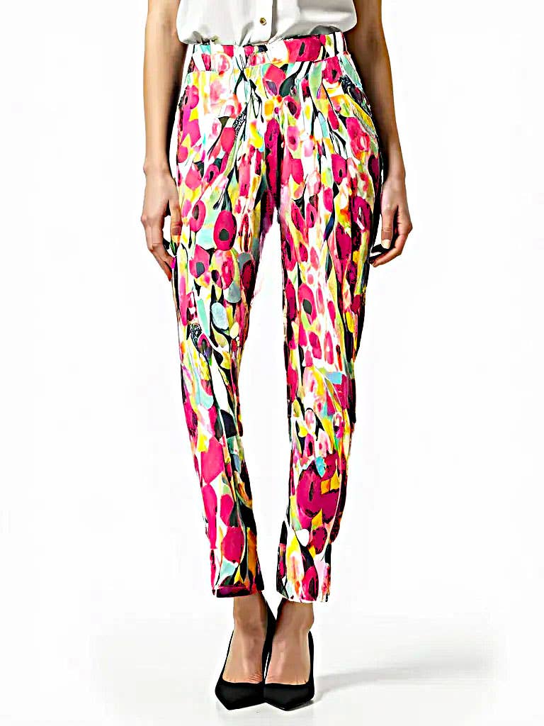 Krazy Larry P507 Pull on Pant - Pink Watercolor