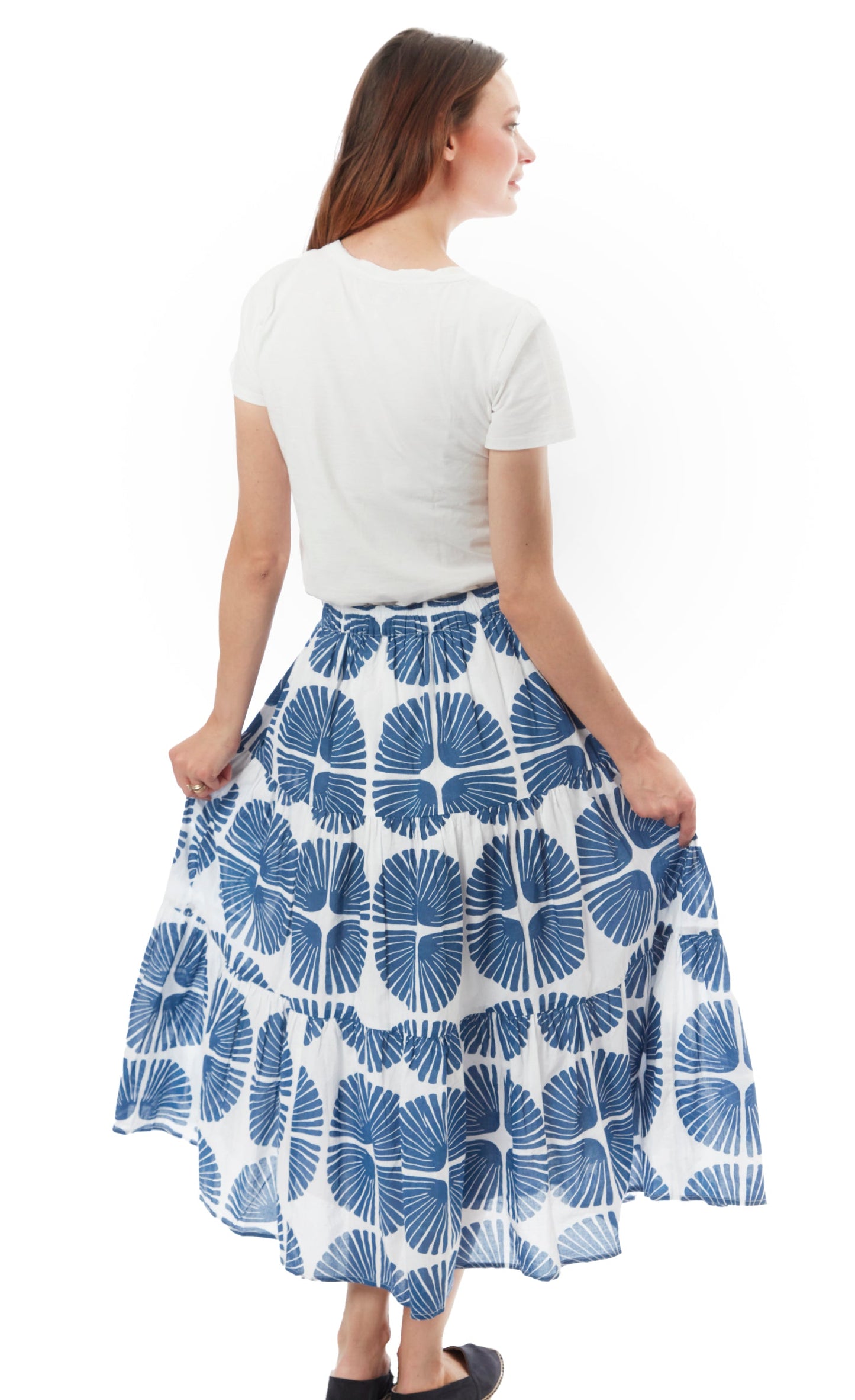 Woodstock Skirt Palm Frond Print