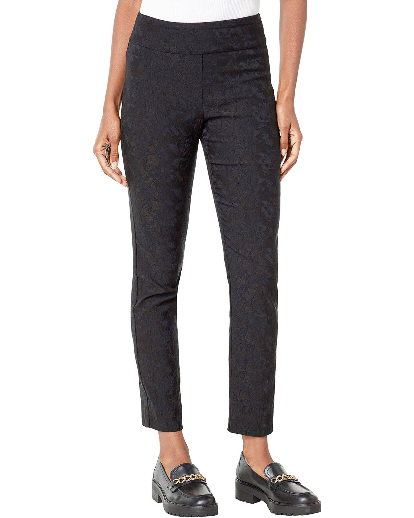 Krazy Larry P507 Pull on Pant - Black Jacquard