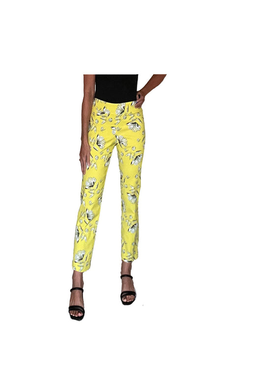 Krazy Larry P507 Pull on Pant - Lime Flowers