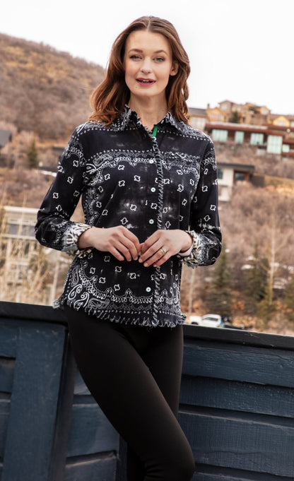 Black Bandana Print Cape Cod