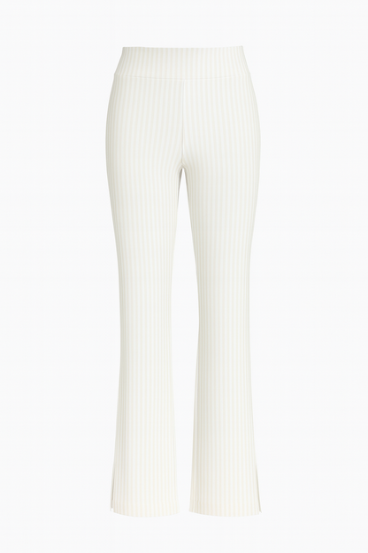 Krazy Larry P600 Pull on Wide Ankle Pant - Oatmeal Stripe