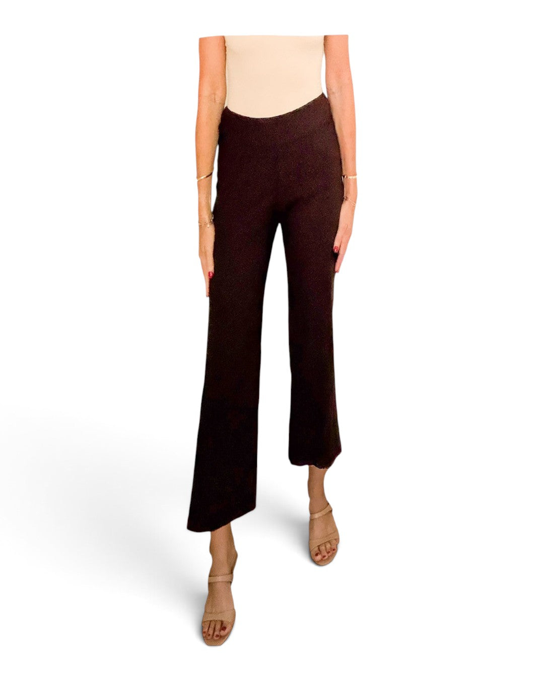 Krazy Larry P600 Pull on Wide Ankle Pant - Brown