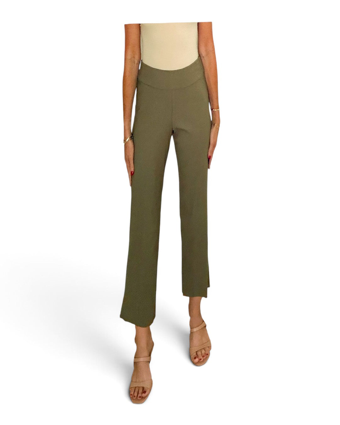 Krazy Larry P600 Pull on Wide Ankle Pant - Olive