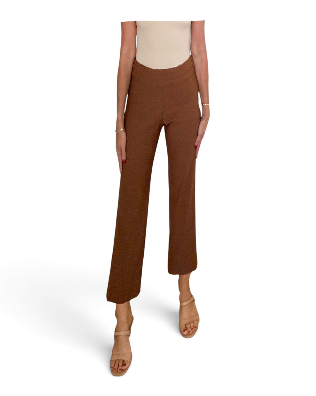 Krazy Larry P600 Pull on Wide Ankle Pant - Toffee