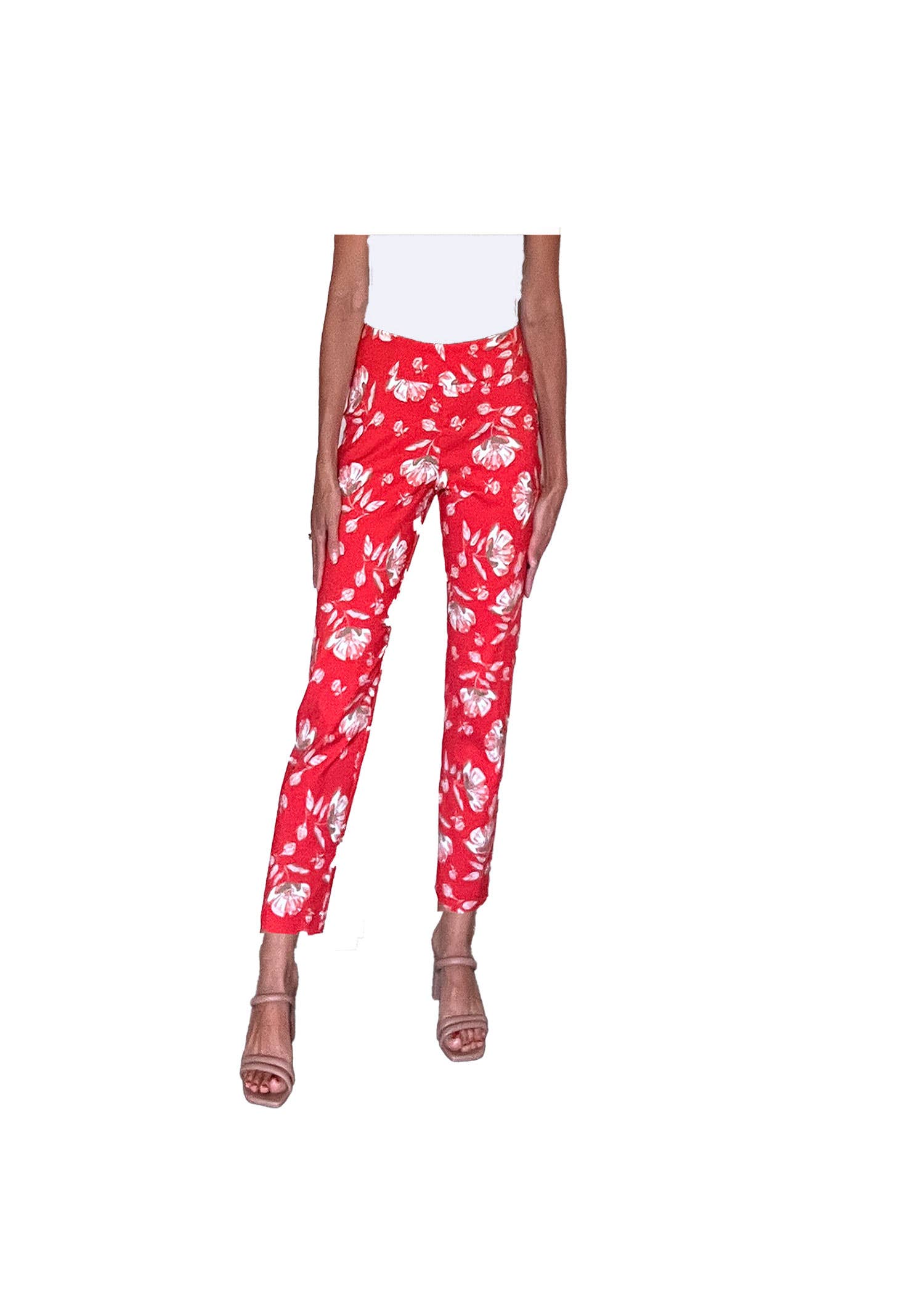 Krazy Larry P507 Pull on Pant - Tangerine Flowers