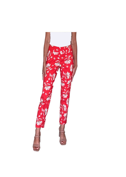 Krazy Larry P507 Pull on Pant - Tangerine Flowers