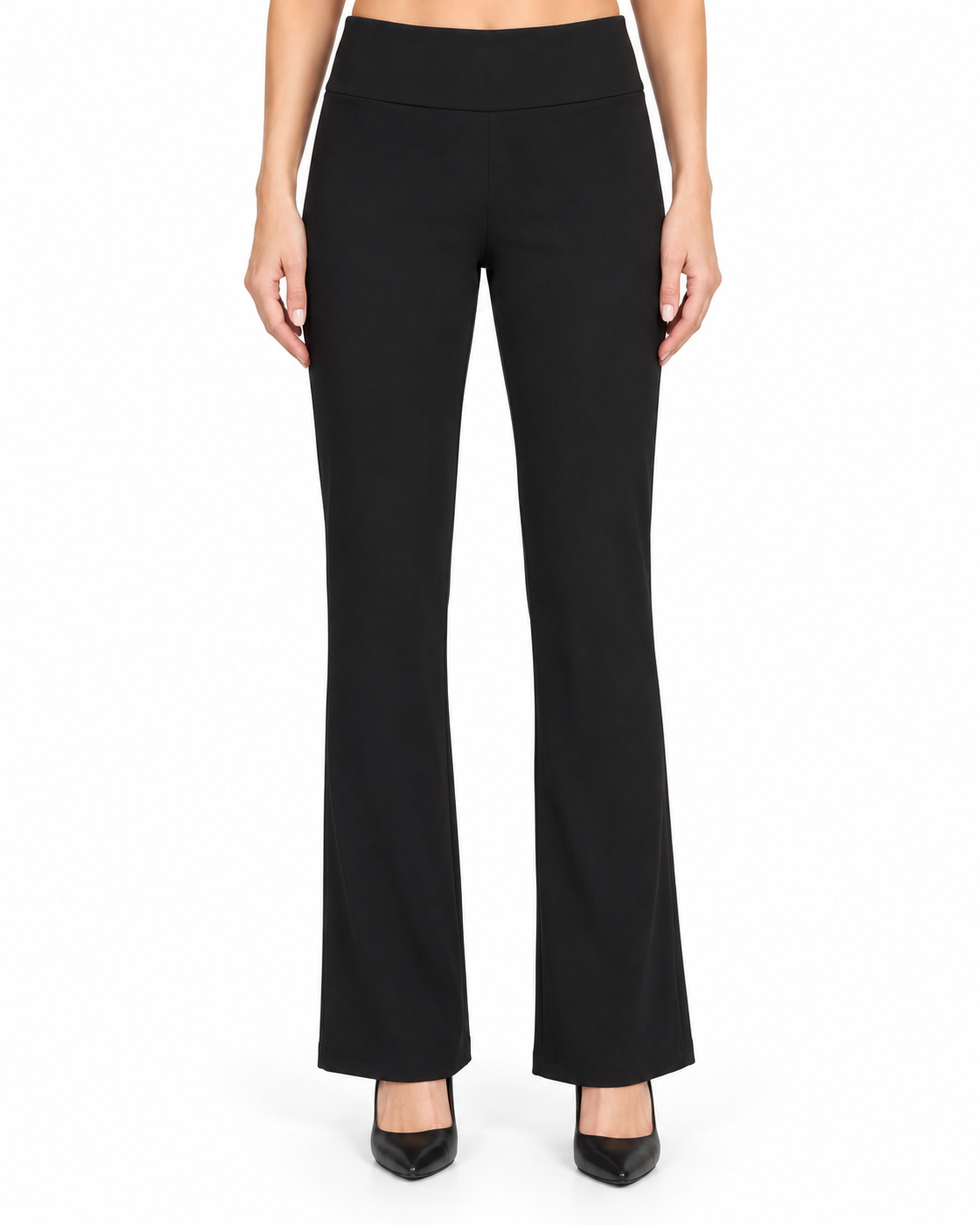 Krazy Larry P25 Microfiber Flare Pant - Black — front studio view
