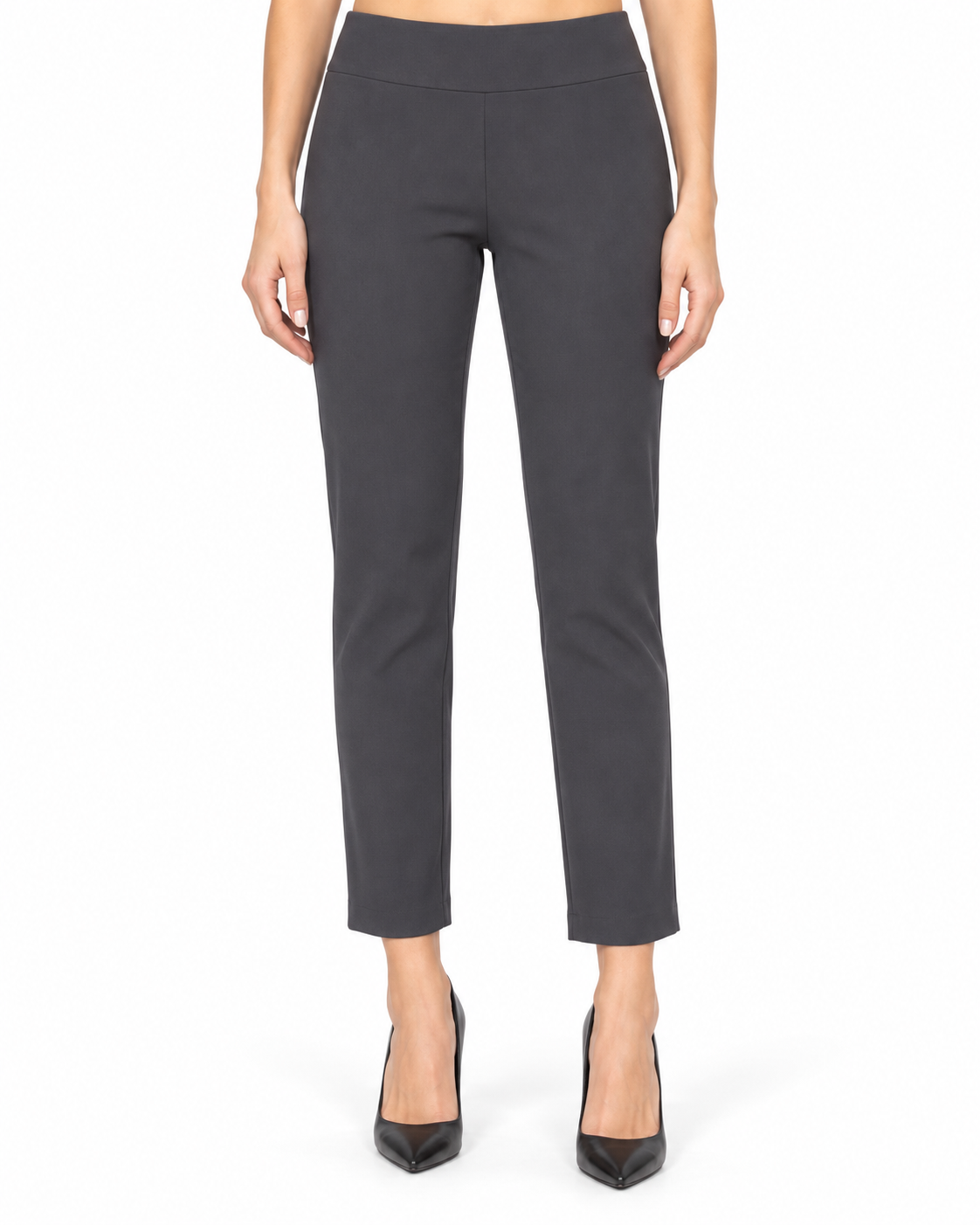 Krazy Larry P27 Microfiber Crop Pant - Steel — front studio view
