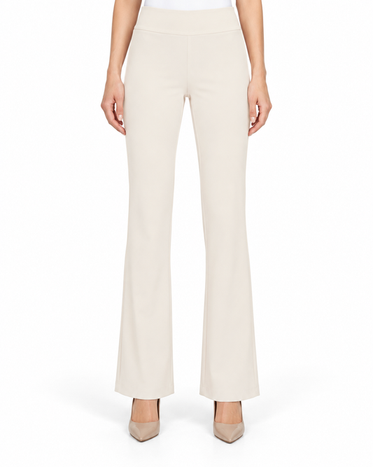 Krazy Larry P25 Microfiber Flare Pant - Ivory — front studio view