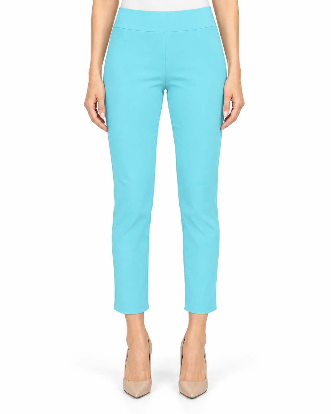 Krazy Larry P27 Microfiber Crop Pant - Aqua — front studio view