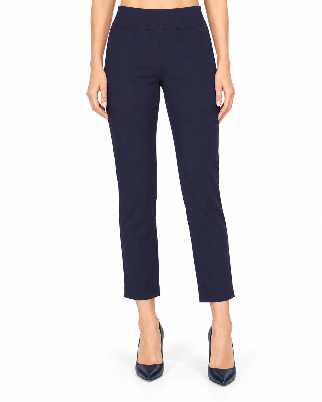 Krazy Larry P27 Microfiber Crop Pant - Navy — front studio view