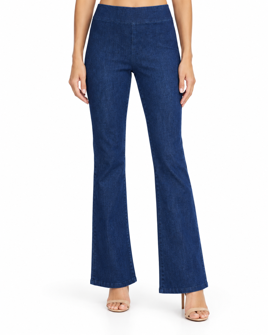 Krazy Larry P625 Denim Flare Pant - Blue Denim — front studio view