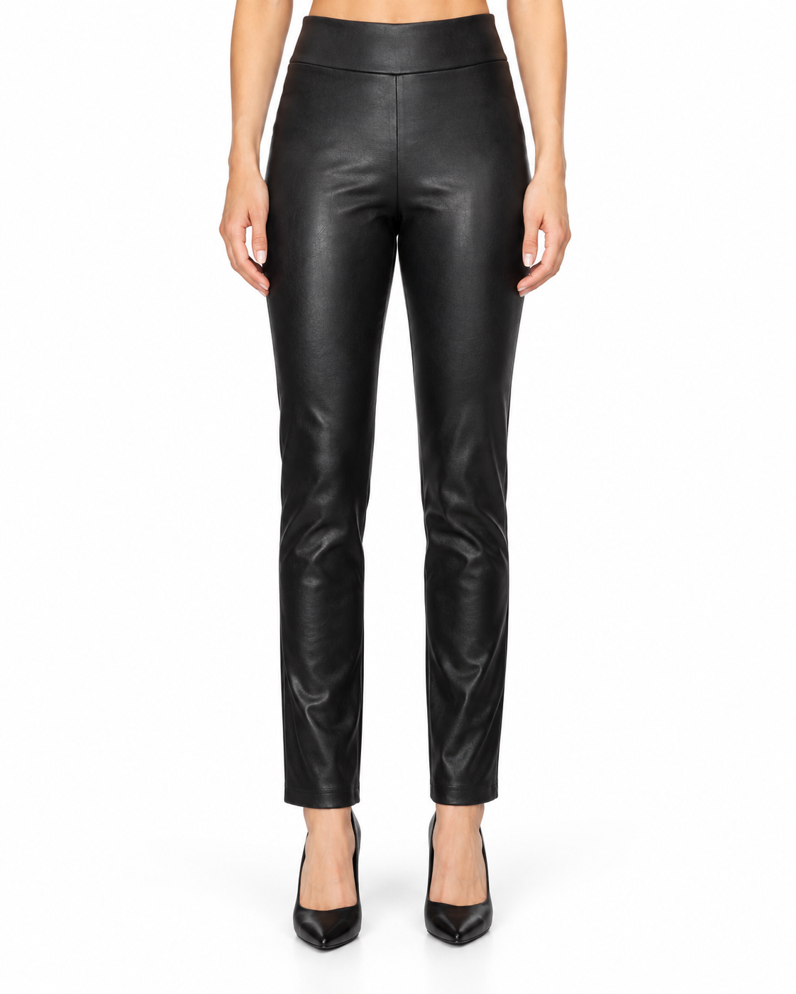 Krazy Larry P913 Pleather Pant - Black — front studio view
