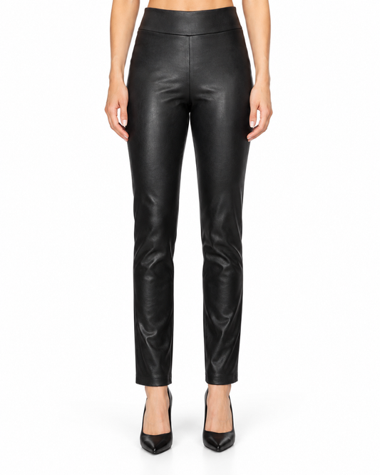 Krazy Larry P913 Pleather Pant - Black — front studio view