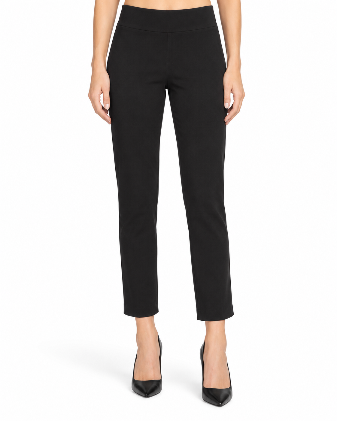 Krazy Larry P27 Microfiber Crop Pant - Black — front studio view