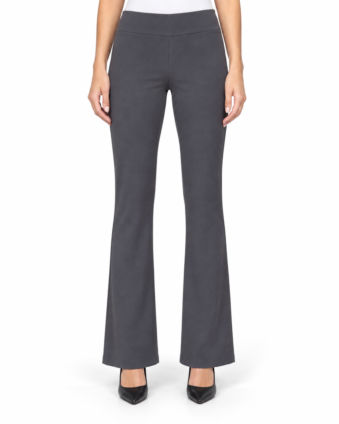 Krazy Larry P25 Microfiber Flare Pant - Steel — front studio view
