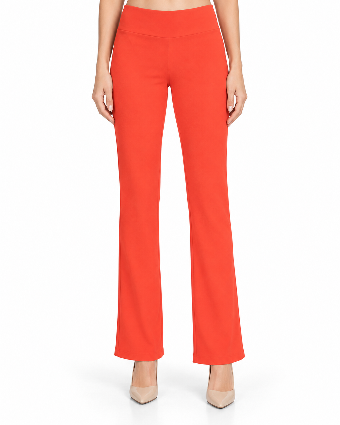Krazy Larry P25 Microfiber Flare Pant - Tangerine — front studio view