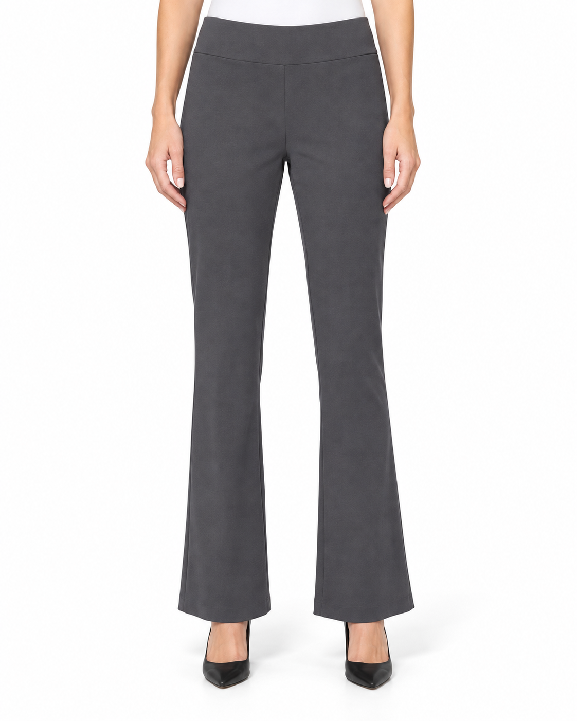 Krazy Larry P25 Microfiber Flare Pant - Grey — front studio view