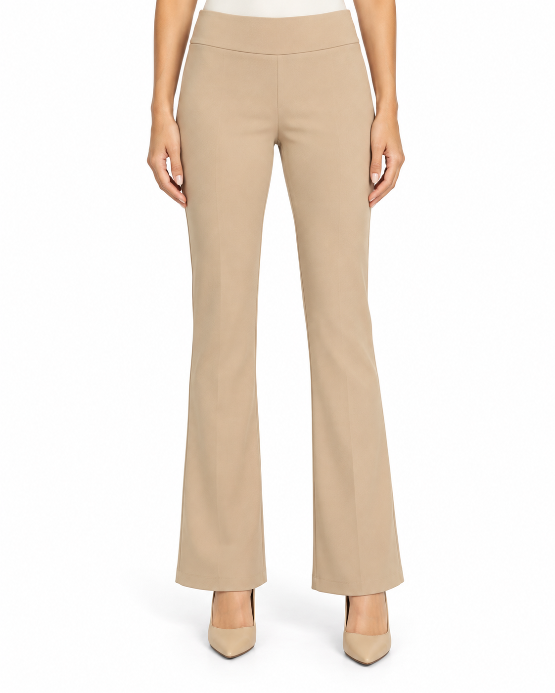 Krazy Larry P25 Microfiber Flare Pant - Sand — front studio view