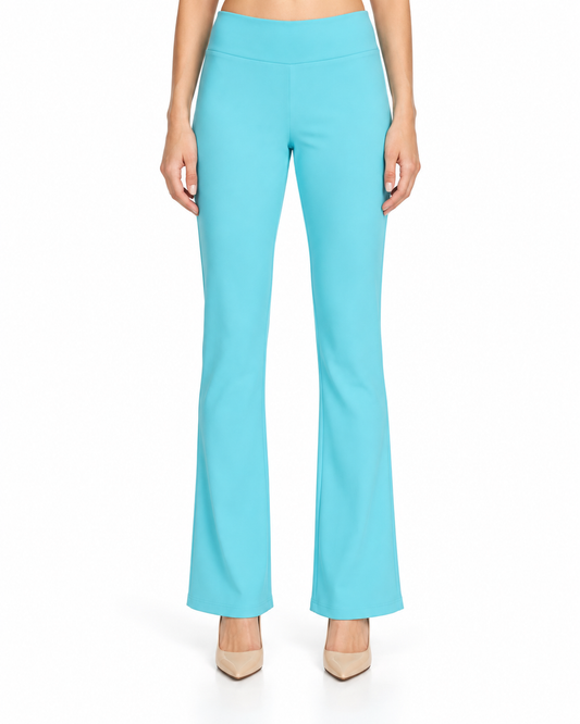 Krazy Larry P25 Microfiber Flare Pant - Aqua — front studio view