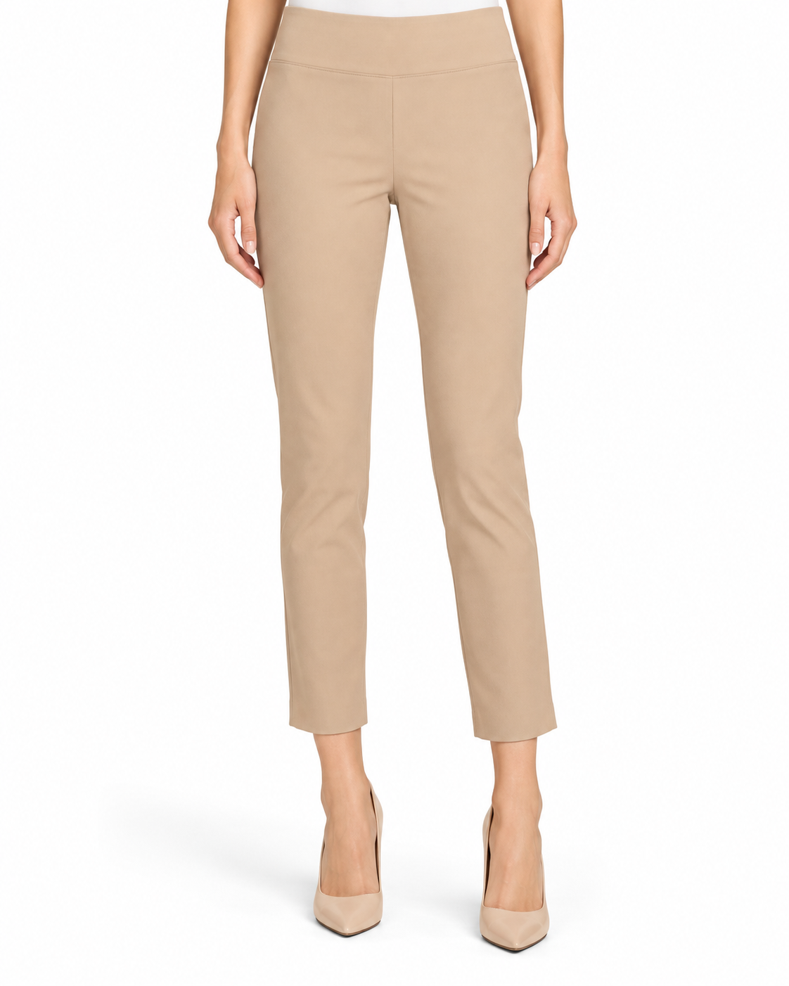 Krazy Larry P27 Microfiber Crop Pant - Sand — front studio view