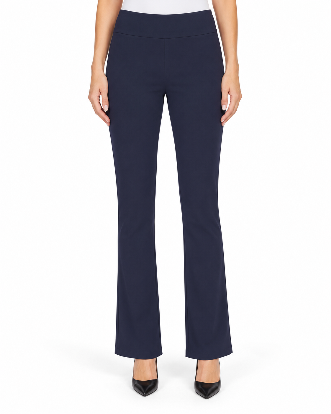 Krazy Larry P25 Microfiber Flare Pant - Navy — front studio view