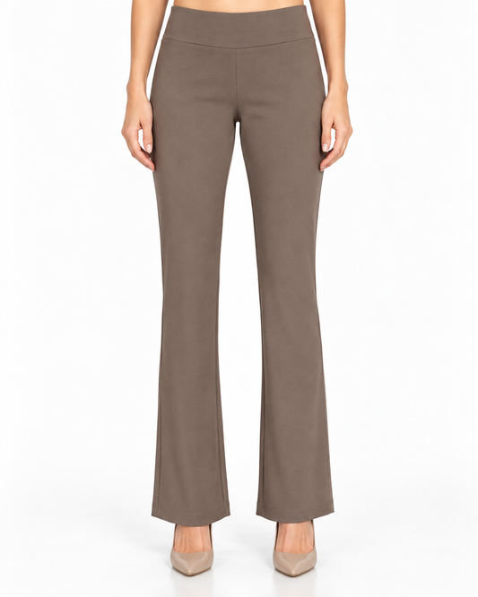 Krazy Larry P25 Microfiber Flare Pant - Taupe — front studio view