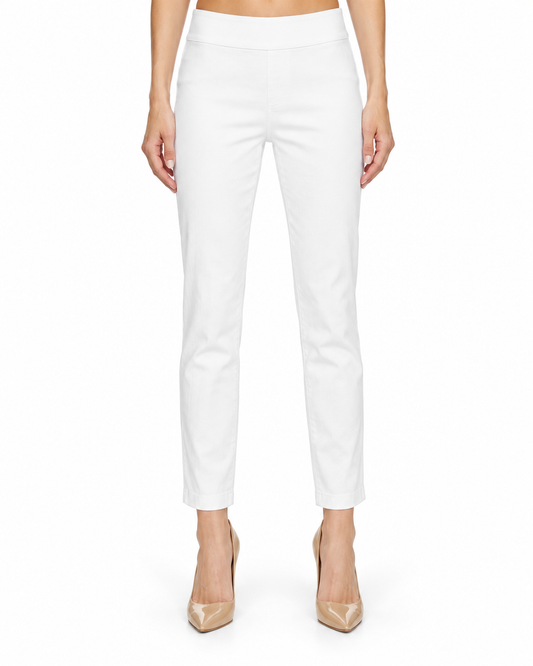 Krazy Larry P607 Denim Ankle Pant - White Denim — front studio view