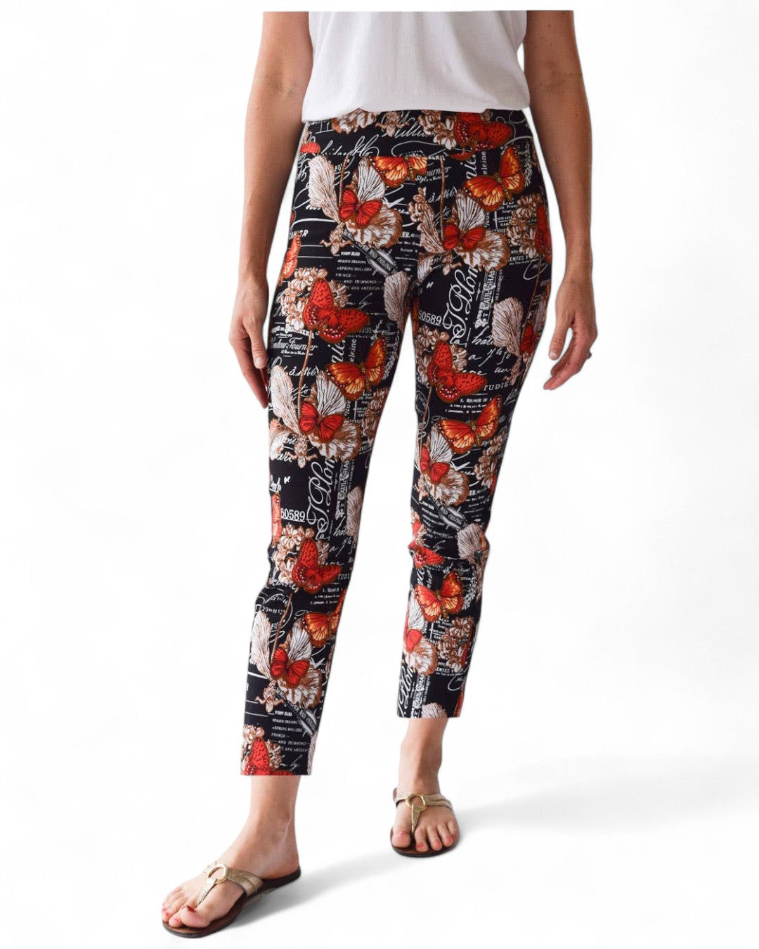 Krazy Larry P507 Pull on Pant - Black French Butterfly BLACK FRENCH BUTTERFLY / 0 / P507