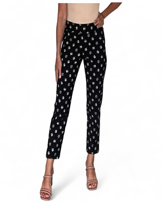Krazy Larry P507 Pull on Pant - Black Mini Flowers BLACK MINI FLOWERS / 0 / P507