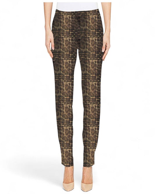 Krazy Larry P507 Pull on Pant - Brown Plaid BROWN PLAID / 0 / P507