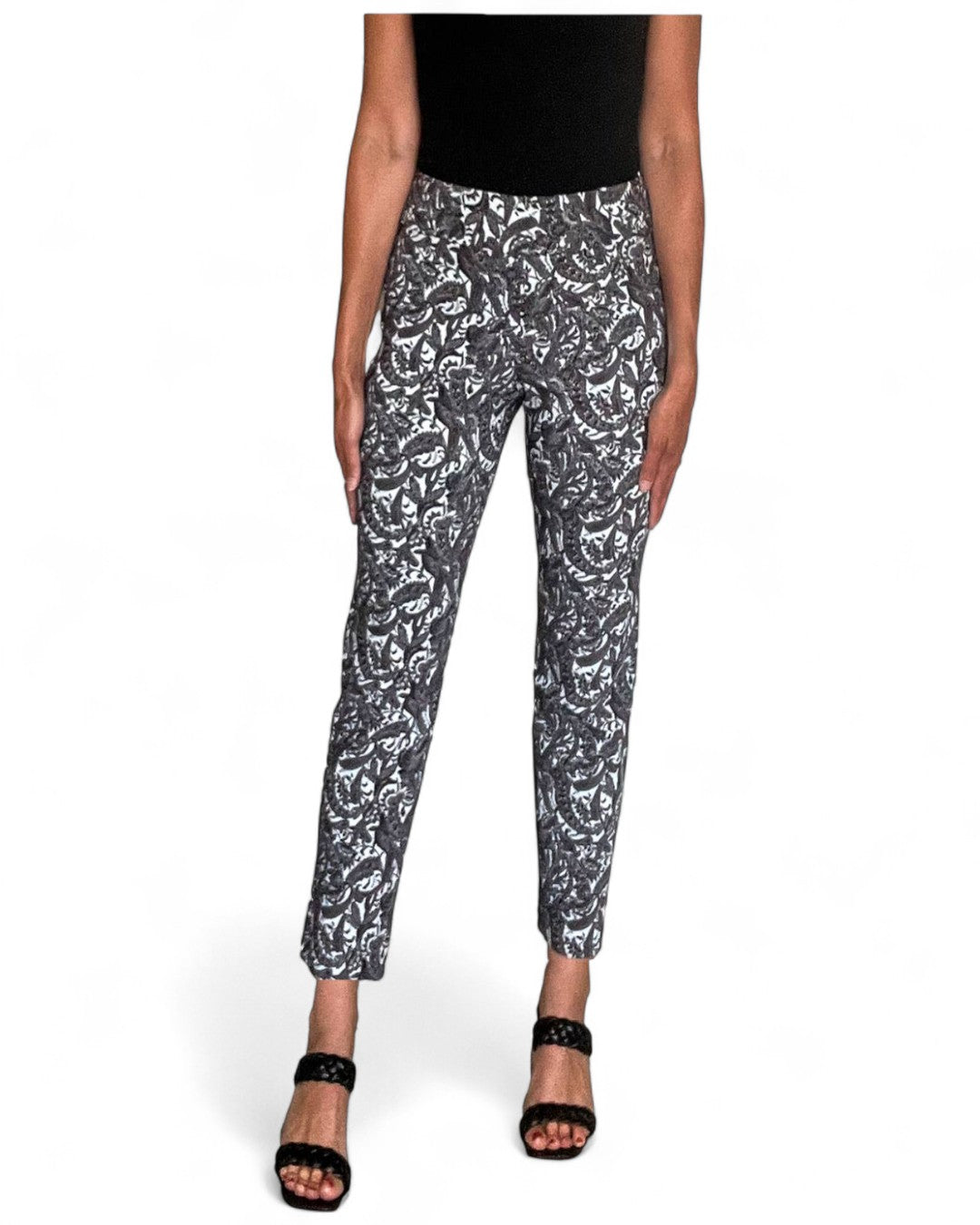 Krazy Larry P507 Pull on Pant - Silver Paisley SILVER PAISLEY / 0 / P507