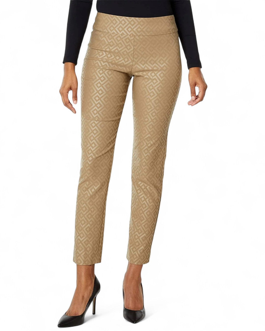 Krazy Larry P507 Pull on Pant - Taupe Geometric TAUPE GEOMETRIC / 0 / P507