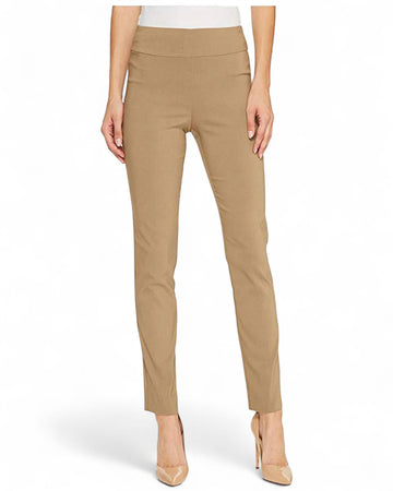 Krazy Larry P507 Pull on Pant - Taupe Geometric chic stretch dressy slacks trousers main image 0