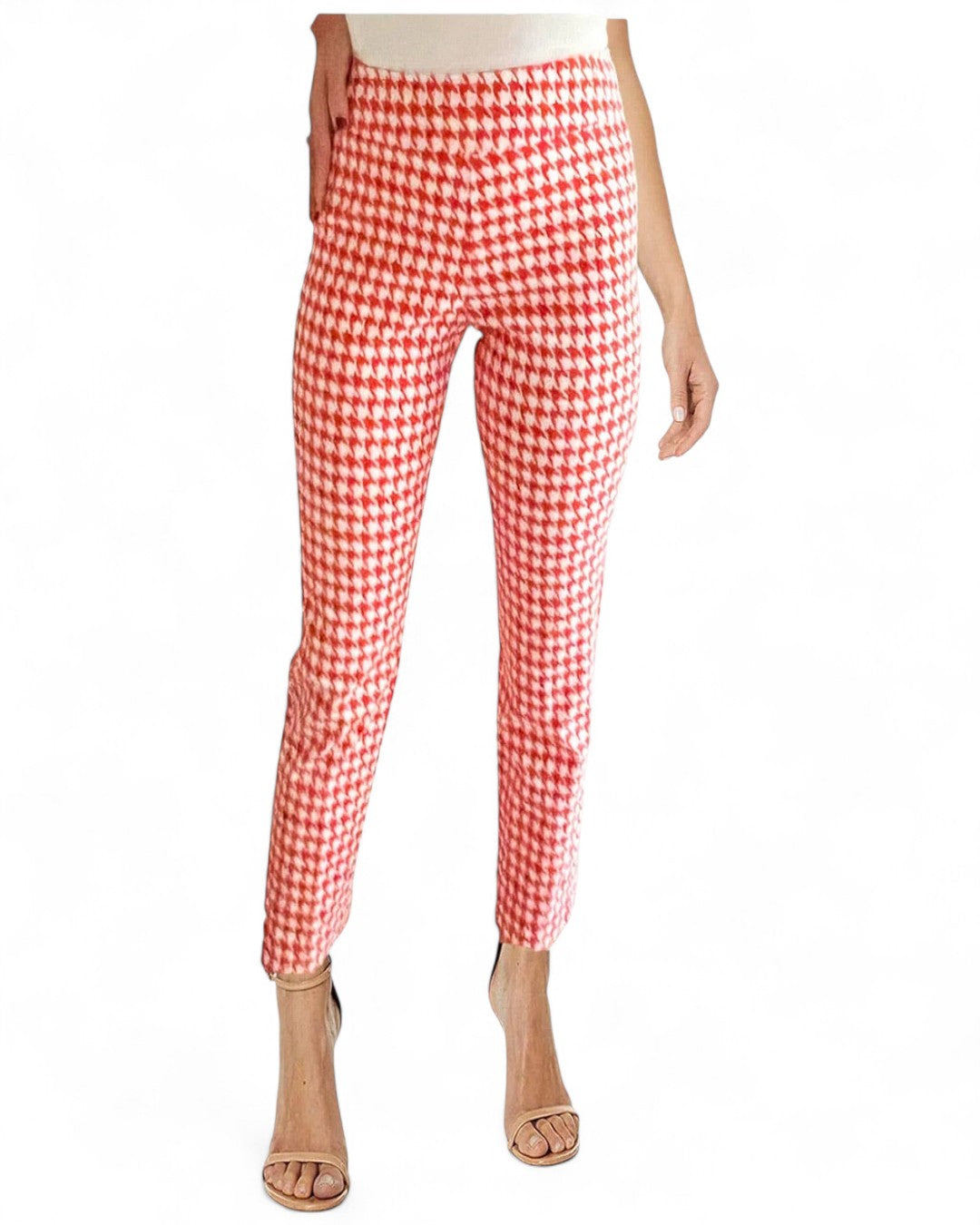 Krazy Larry P507 Pull on Pant - Tomato Mini Houndstooth TOMATO MINI HOUNDSTOOTH / 0 / P507